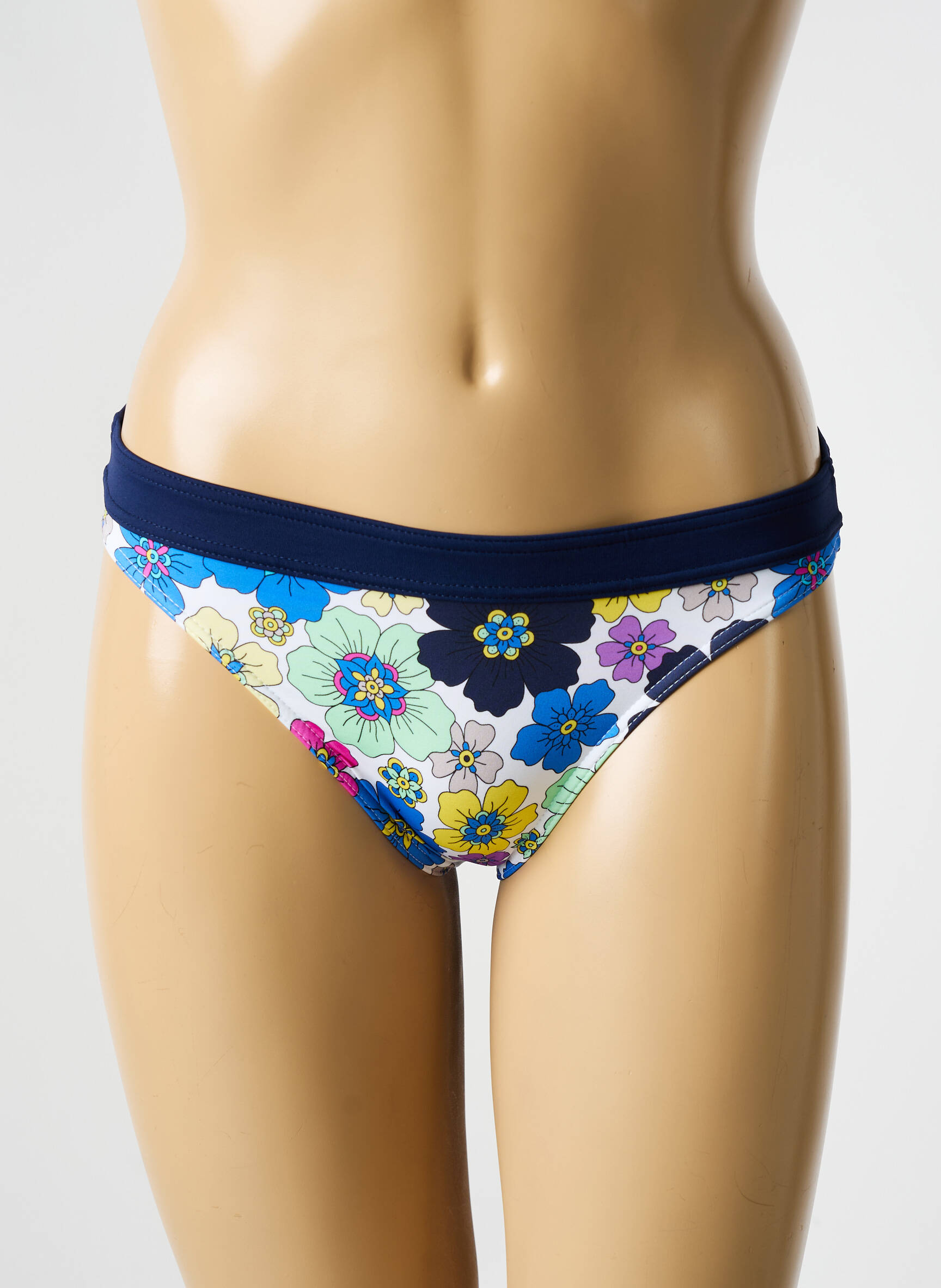 Maudymosi kelnaitės gėlių raštas kelnaitės mėlyna BIKINI BAR moteris