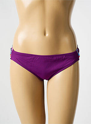 Maudymosi kelnaitės satino efektas bikini violetinis BIKINI BAR moteris