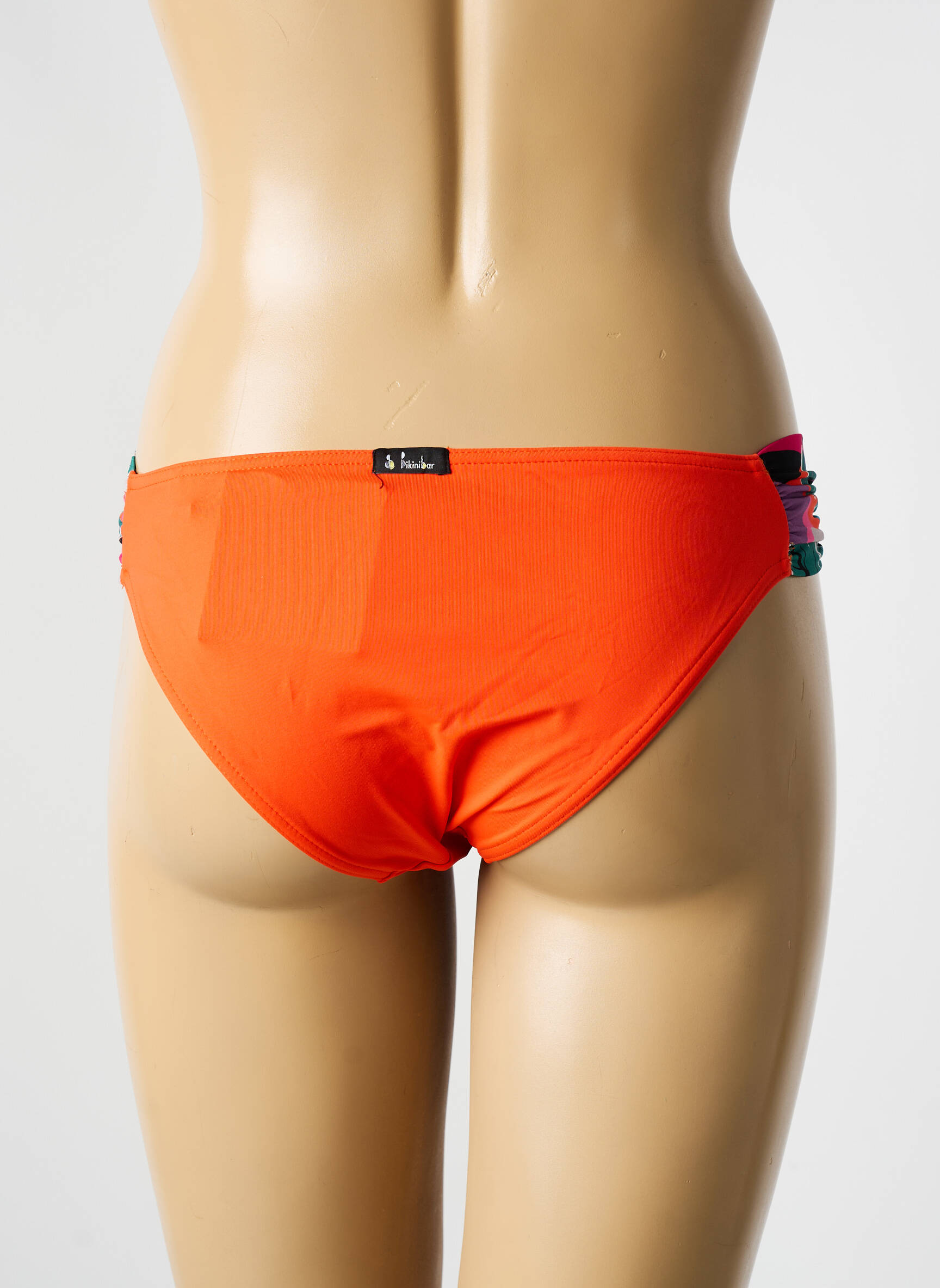 Maudymosi kelnaitės satino efektas bikini oranžinė BIKINI BAR moteris