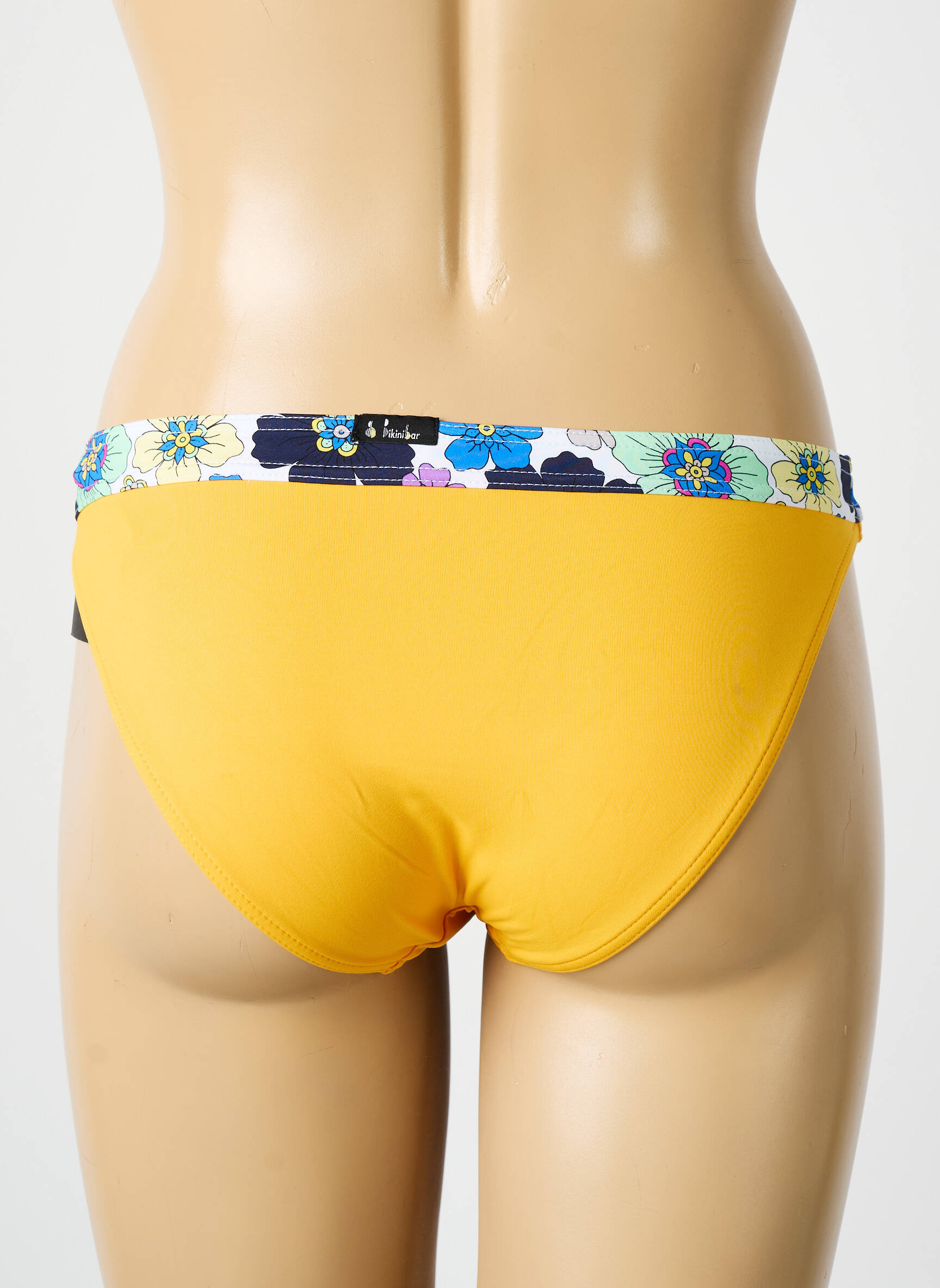 Maudymosi kelnaitės gėlių raštas kelnaitės geltona BIKINI BAR moteris