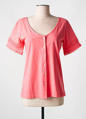 Moteriškas marškinys centrinė iškirptė trumpas rankovės rožinė SEASON moteris