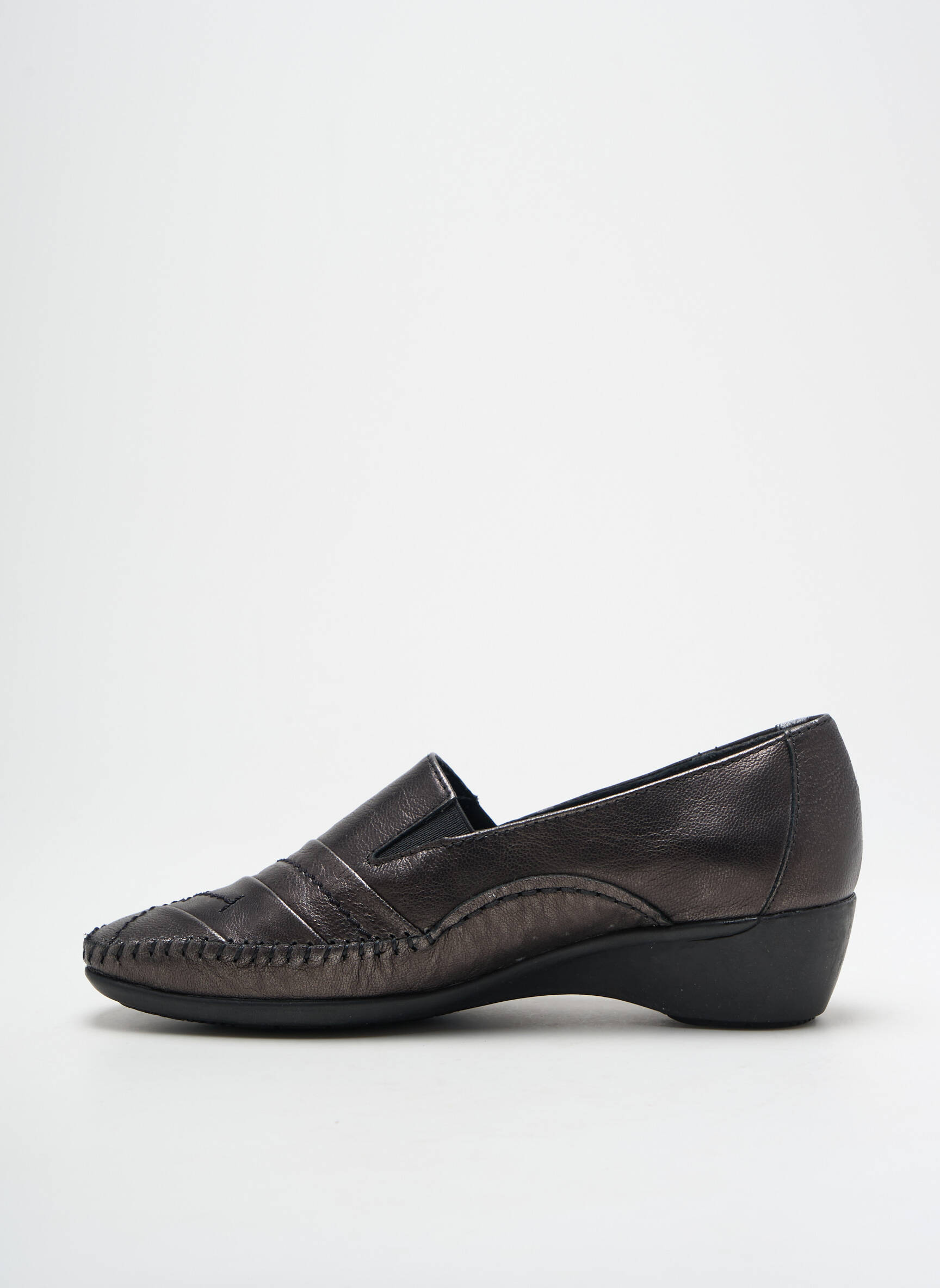 Mokasīnai lygus audinys kulnas nuo 4 iki 6 cm pilka PEDI GIRL moteris