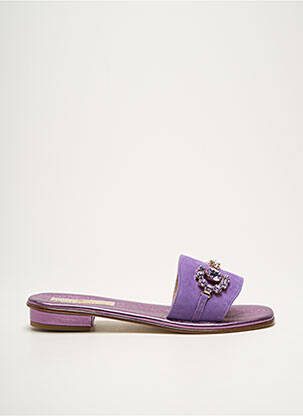 Mule/sabotai satino audinys plokščias kulnas iki 3 cm violetinis MODA POSITANO moteris