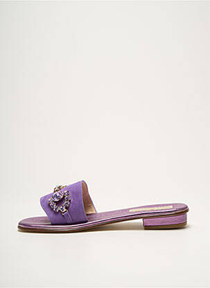 Mule/sabotai satino audinys plokščias kulnas iki 3 cm violetinis MODA POSITANO moteris