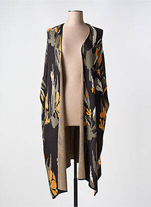 Pončas plati iškirptė juodas ZHENZI moteris