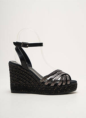 Espadrilės satino audinys kulnas nuo 7 iki 9 cm juodas KANNA moteris