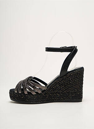Espadrilės satino audinys kulnas nuo 7 iki 9 cm juodas KANNA moteris