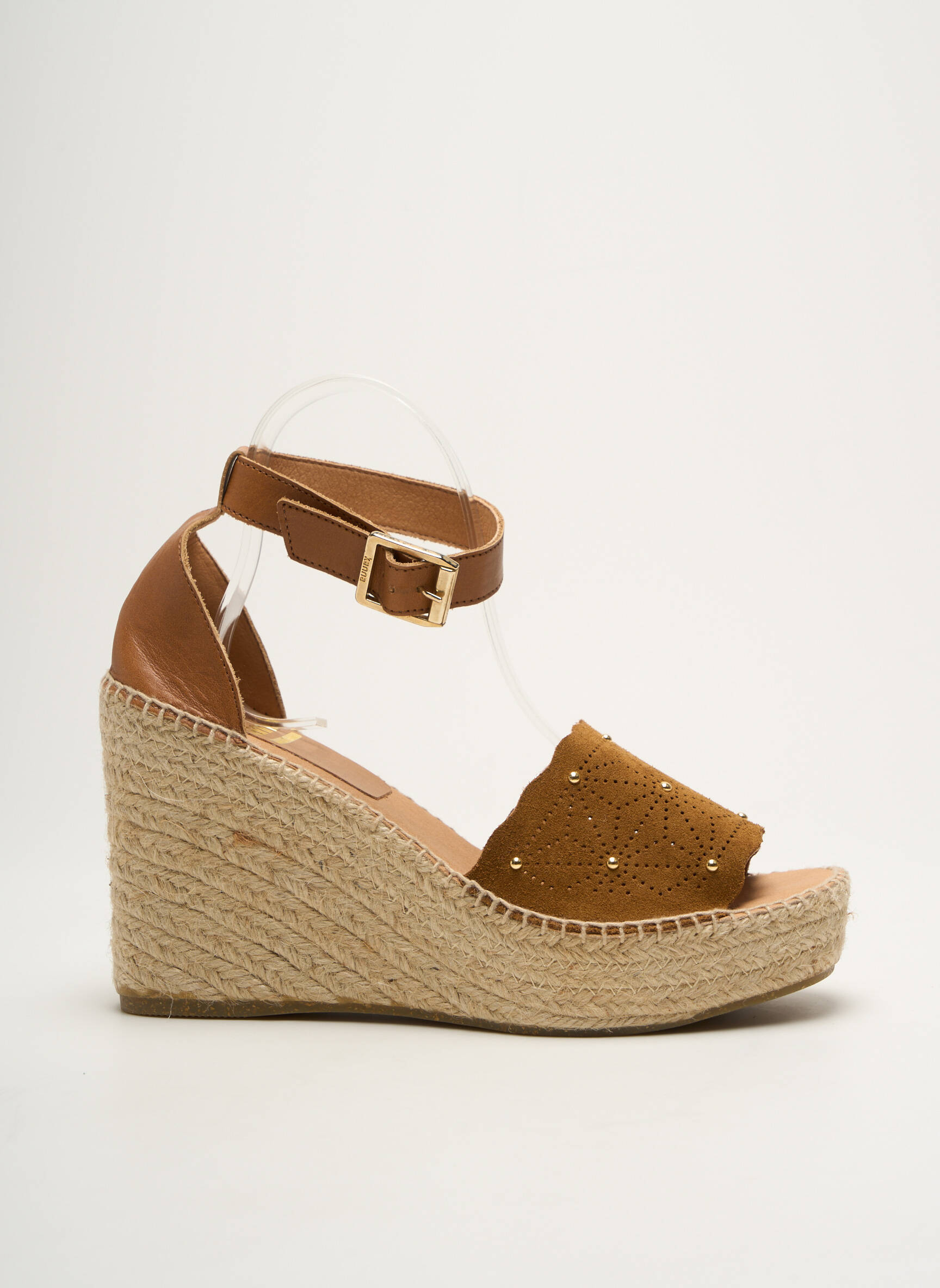 Espadrilės satino audinys 10 cm ir daugiau aukštakulniai rudas KANNA moteris