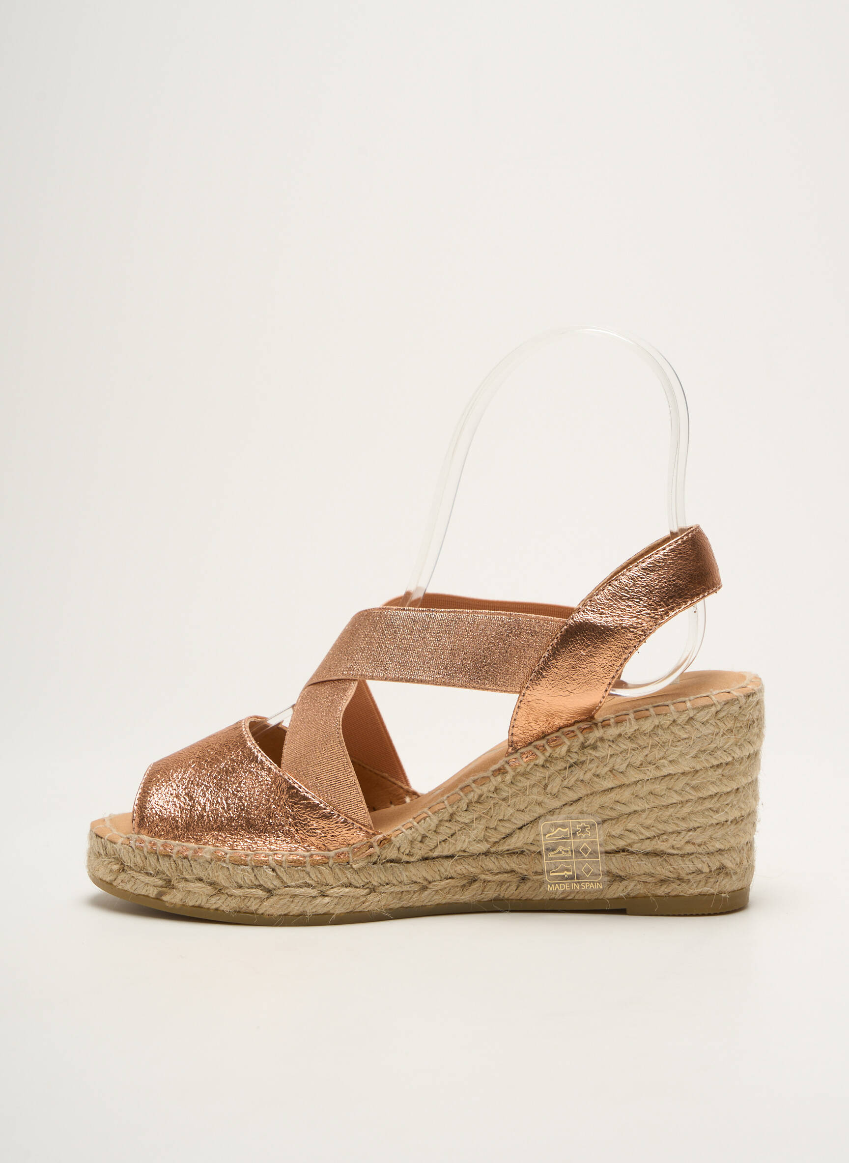Espadrilės satino audinys kulnas nuo 7 iki 9 cm rožinė KANNA moteris