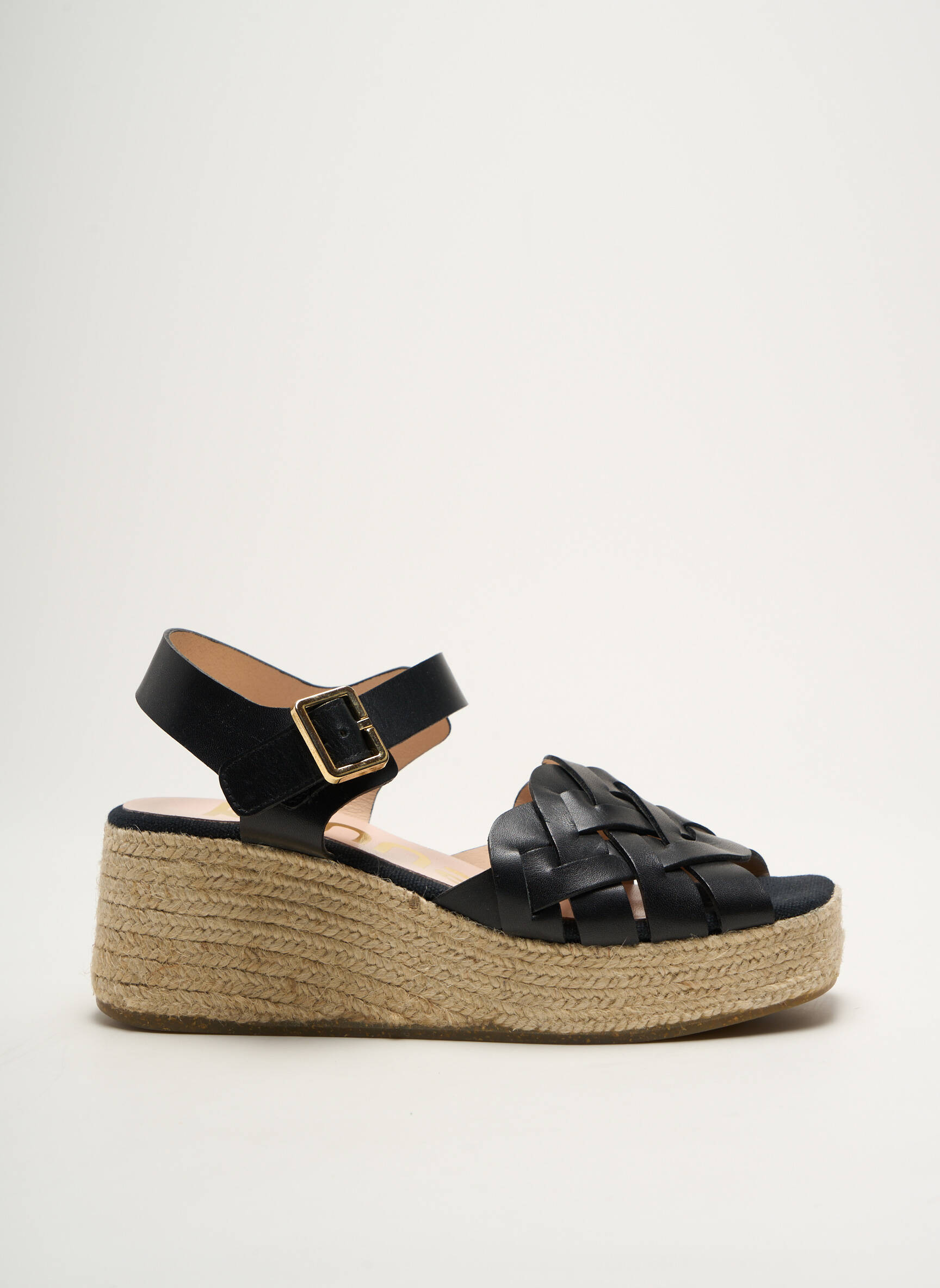 Espadrilės satino audinys kulnas nuo 4 iki 6 cm juodas KANNA moteris
