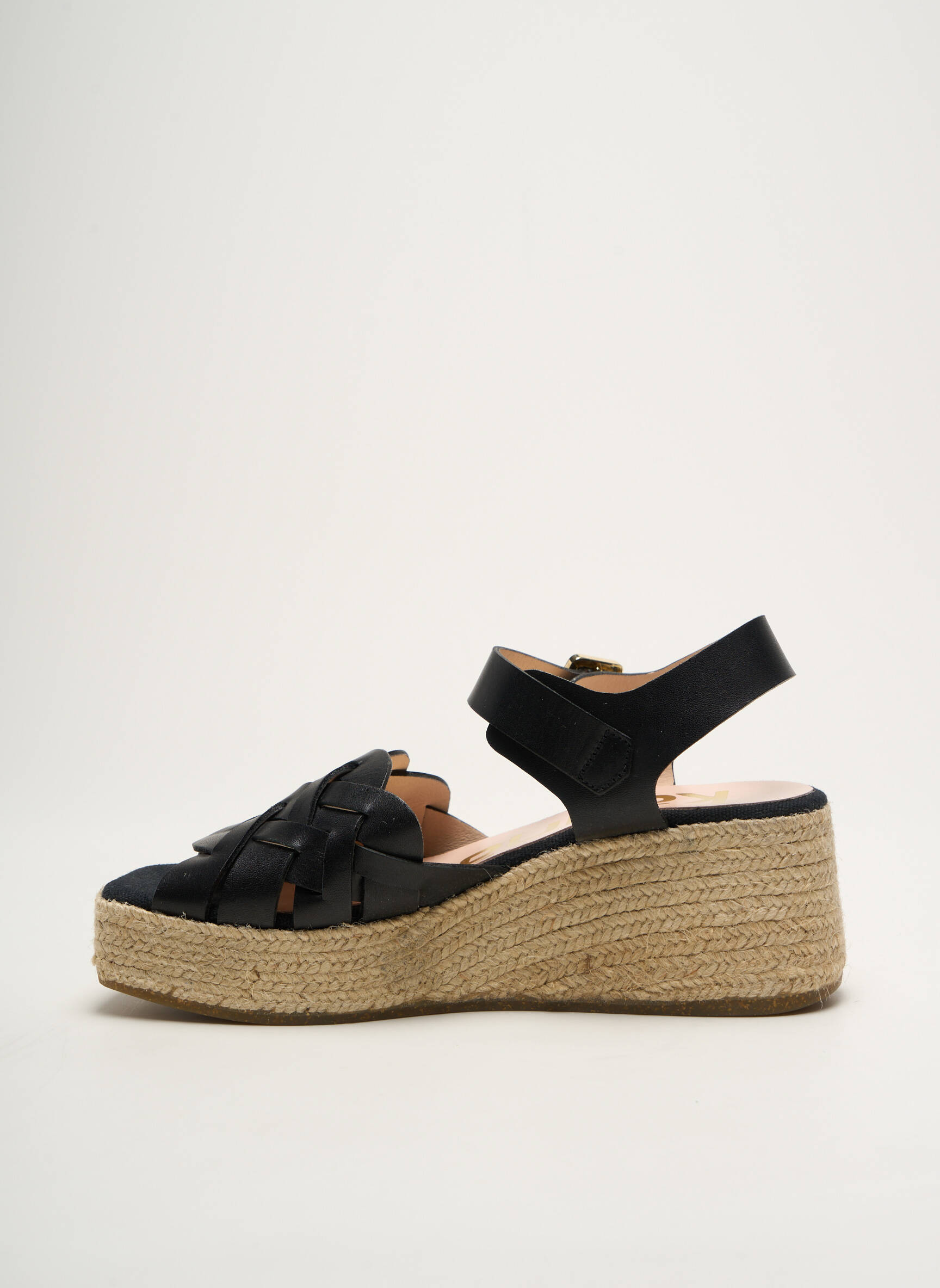 Espadrilės satino audinys kulnas nuo 4 iki 6 cm juodas KANNA moteris