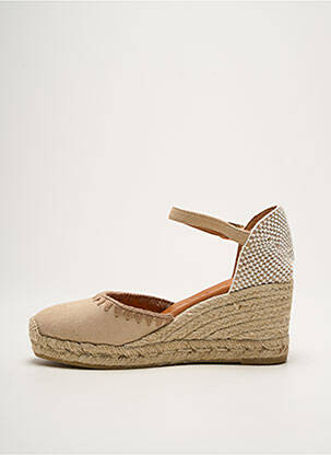 Espadrilės apvalus mygtukas kulnas nuo 4 iki 6 cm bežinis KANNA moteris