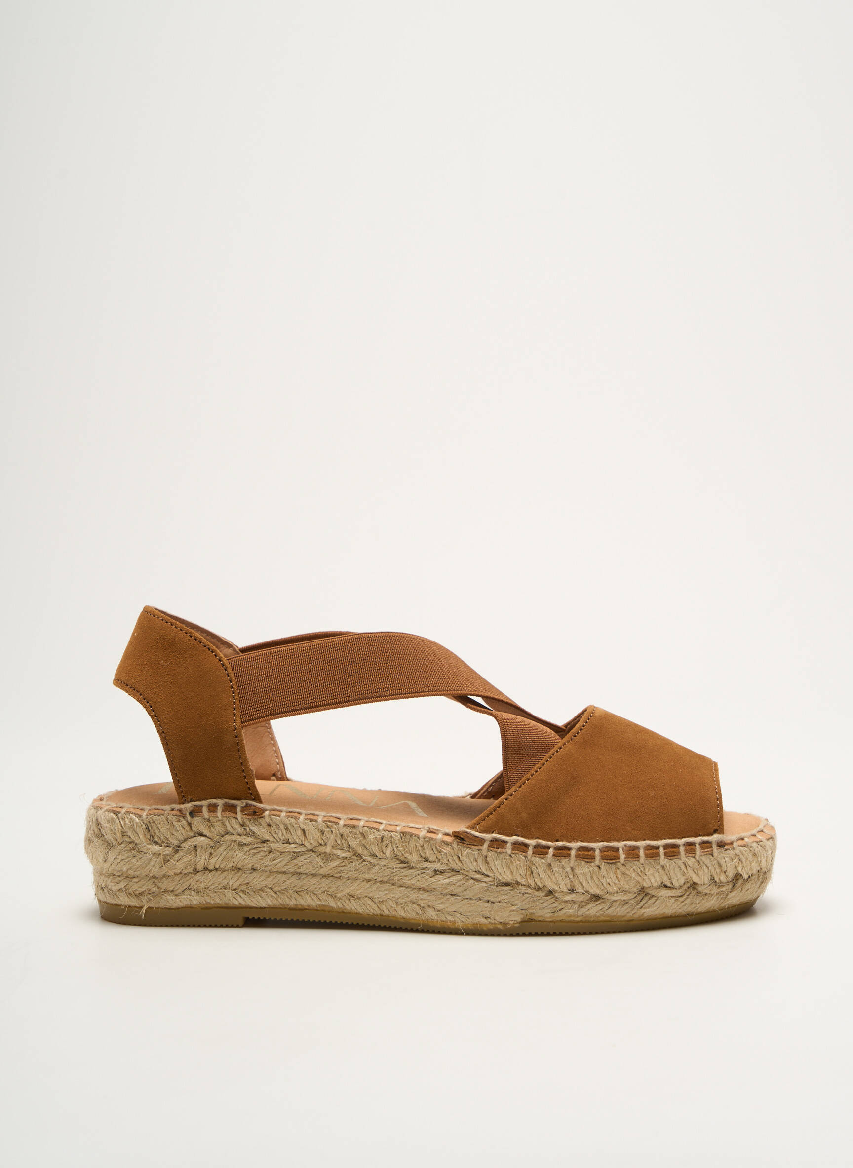 Espadrilės nubuko audinys kulnas nuo 4 iki 6 cm rudas KANNA moteris