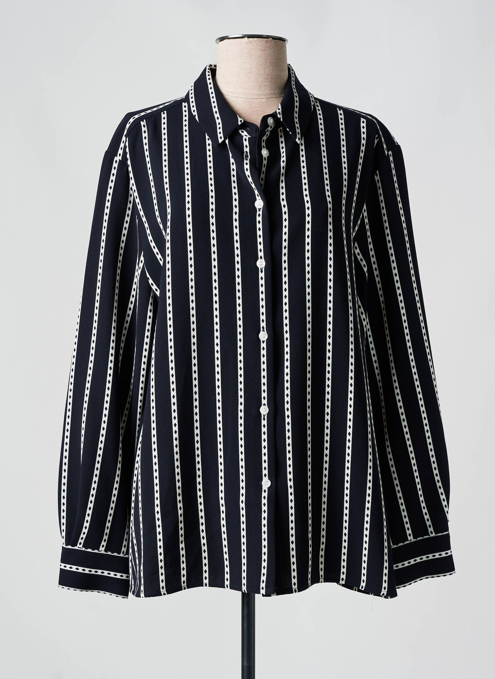 Moteriškas marškinys fantazijos raštas ilgos rankovės juodas TOMMY HILFIGER moteris