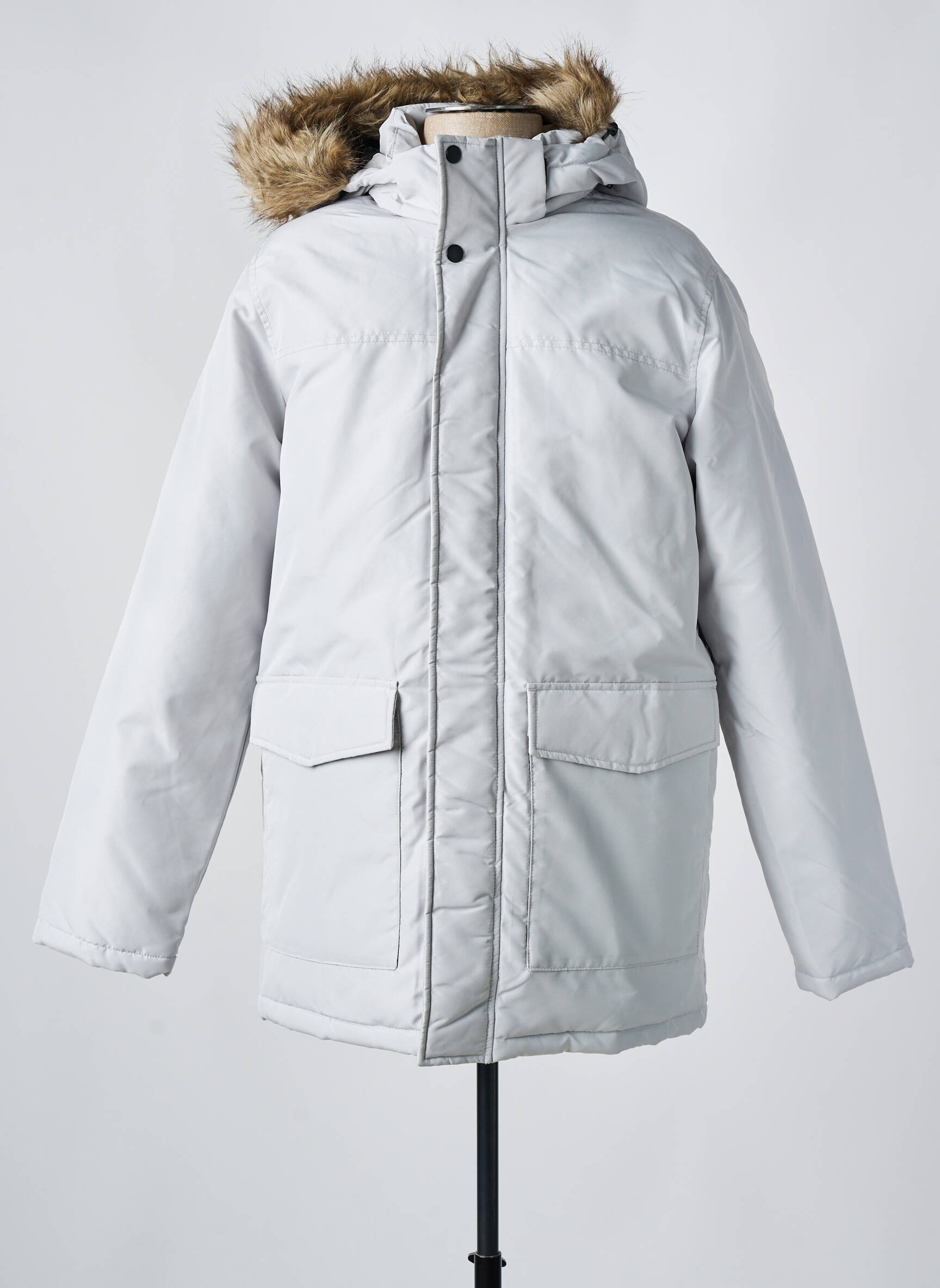 Pūkinė striukė ilgos rankovės su gobtuvu pilka JACK & JONES vyras