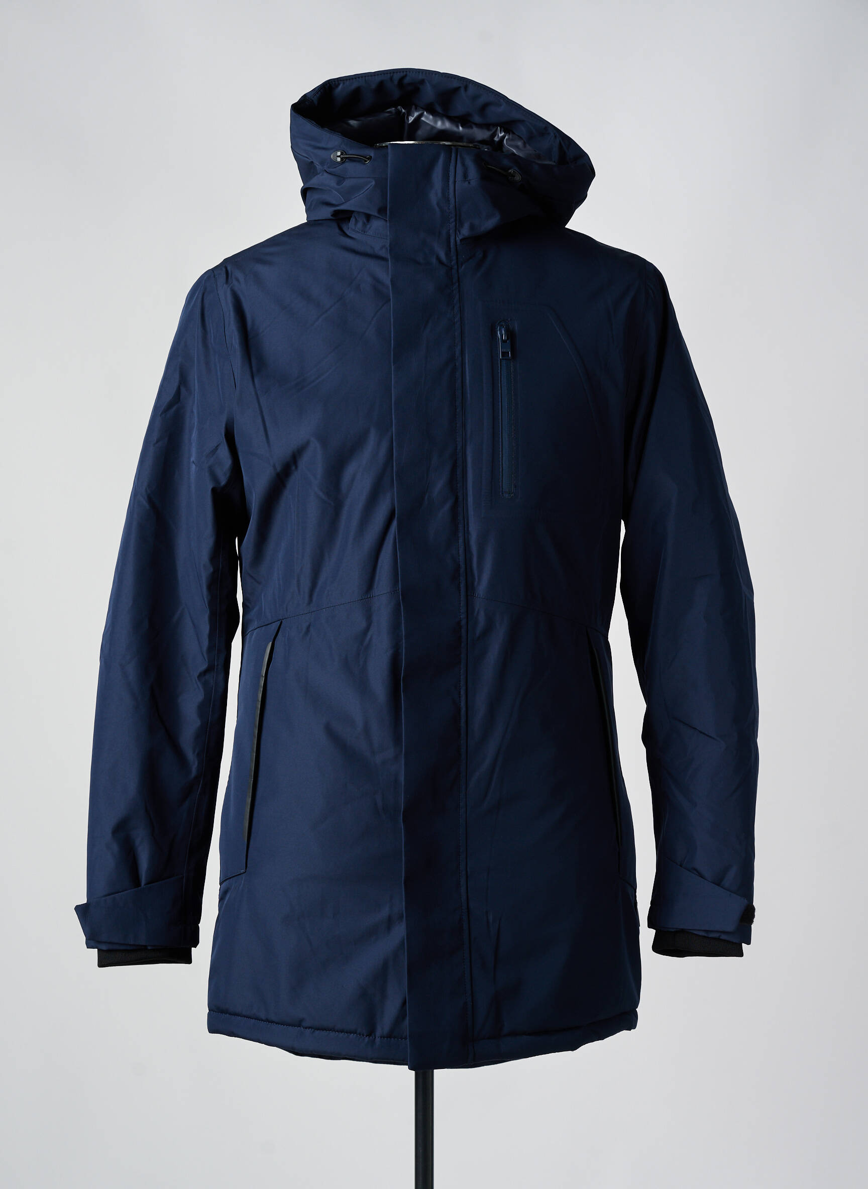 Pūkinė striukė ilgos rankovės su gobtuvu mėlyna JACK & JONES vyras