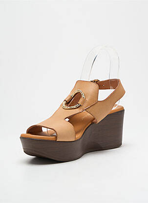 Sandalai/nu pėdos lygus medžiaga kulnas nuo 7 iki 9 cm rudas PAULA URBAN moteris