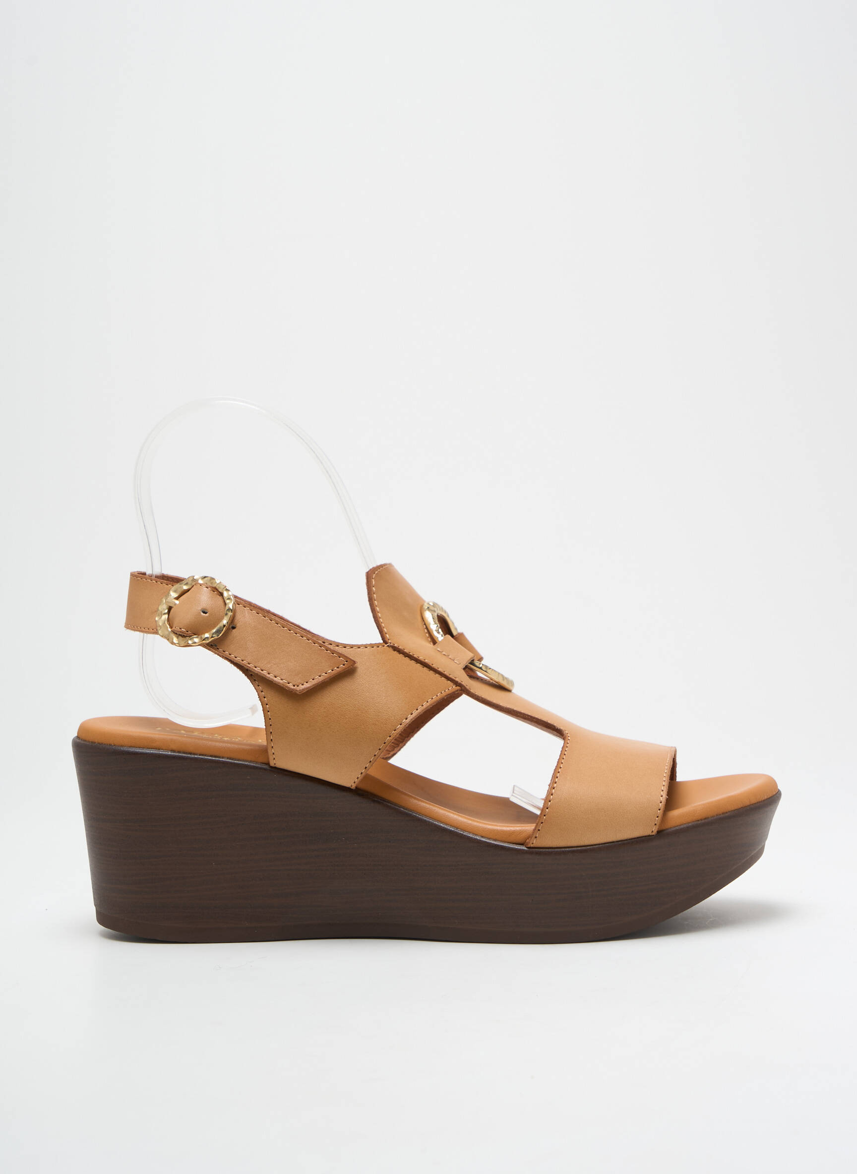 Sandalai/nu pėdos lygus medžiaga kulnas nuo 7 iki 9 cm rudas PAULA URBAN moteris