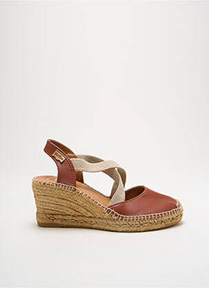 Espadrilės satino audinys kulnas nuo 7 iki 9 cm rudas TONI PONS moteris
