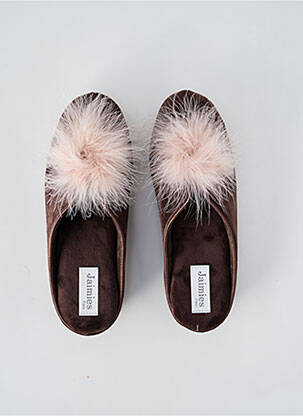 Bateliai/pantofliai aksomo audimas kulnas nuo 4 iki 6 cm rudas JAIMIES moteris