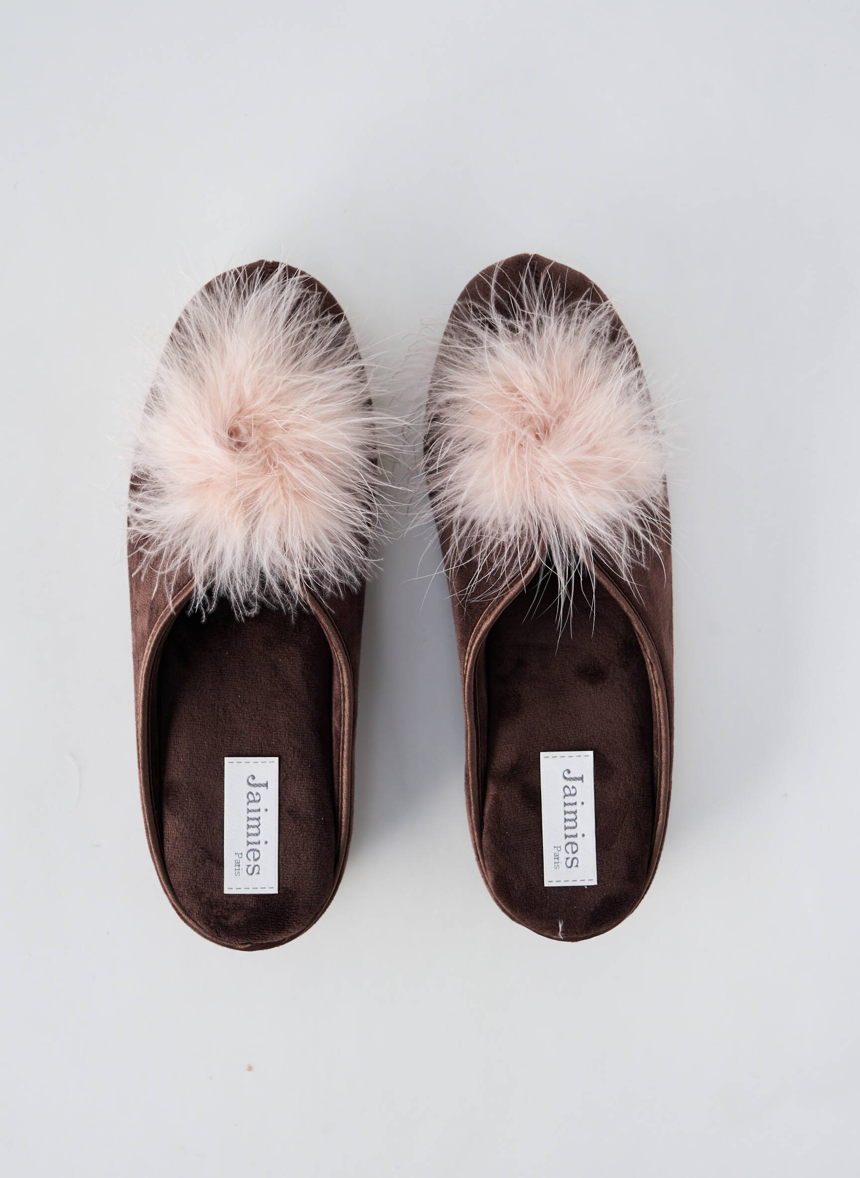 Bateliai/pantofliai aksomo audimas kulnas nuo 4 iki 6 cm rudas JAIMIES moteris