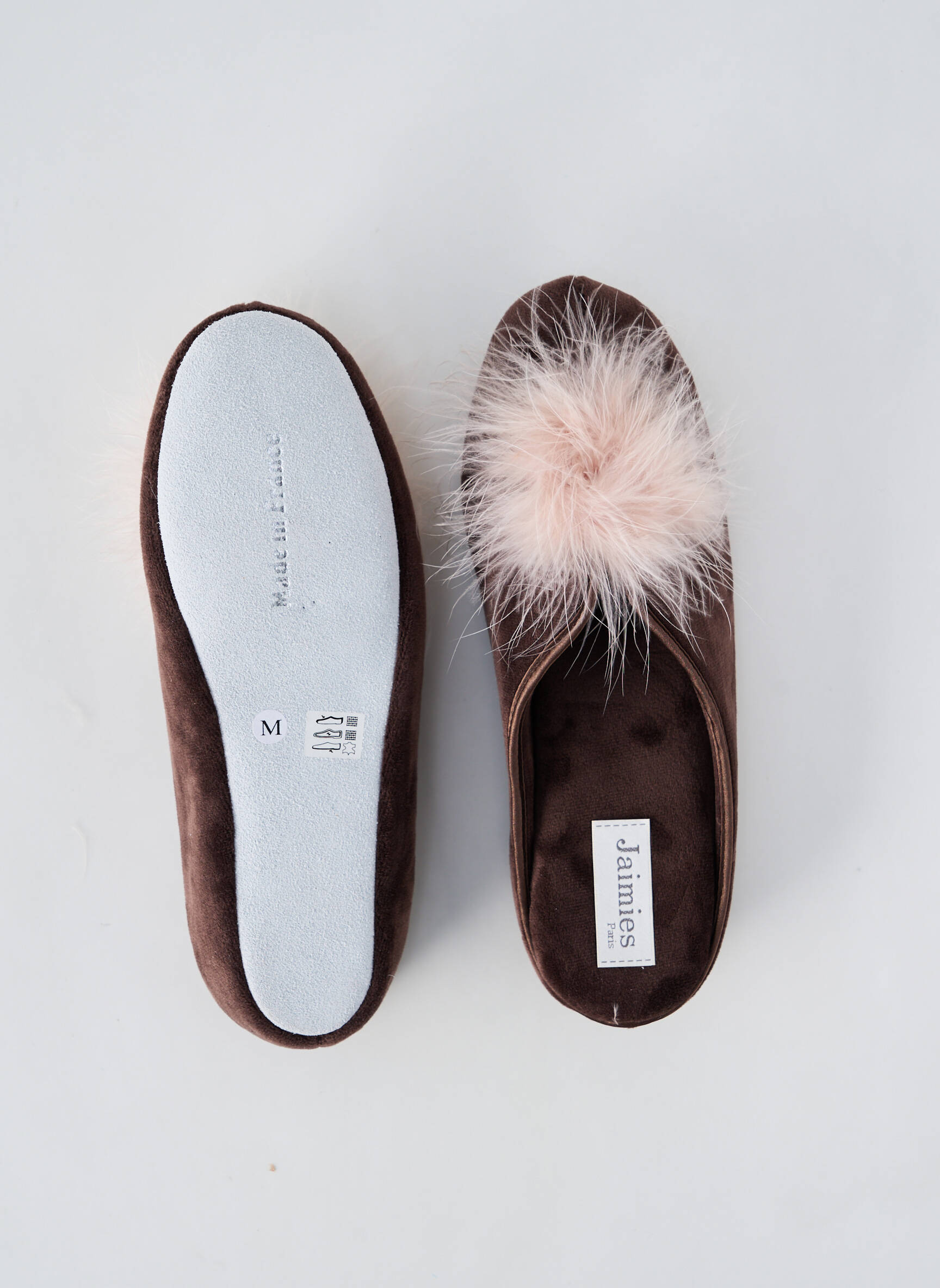 Bateliai/pantofliai aksomo audimas kulnas nuo 4 iki 6 cm rudas JAIMIES moteris