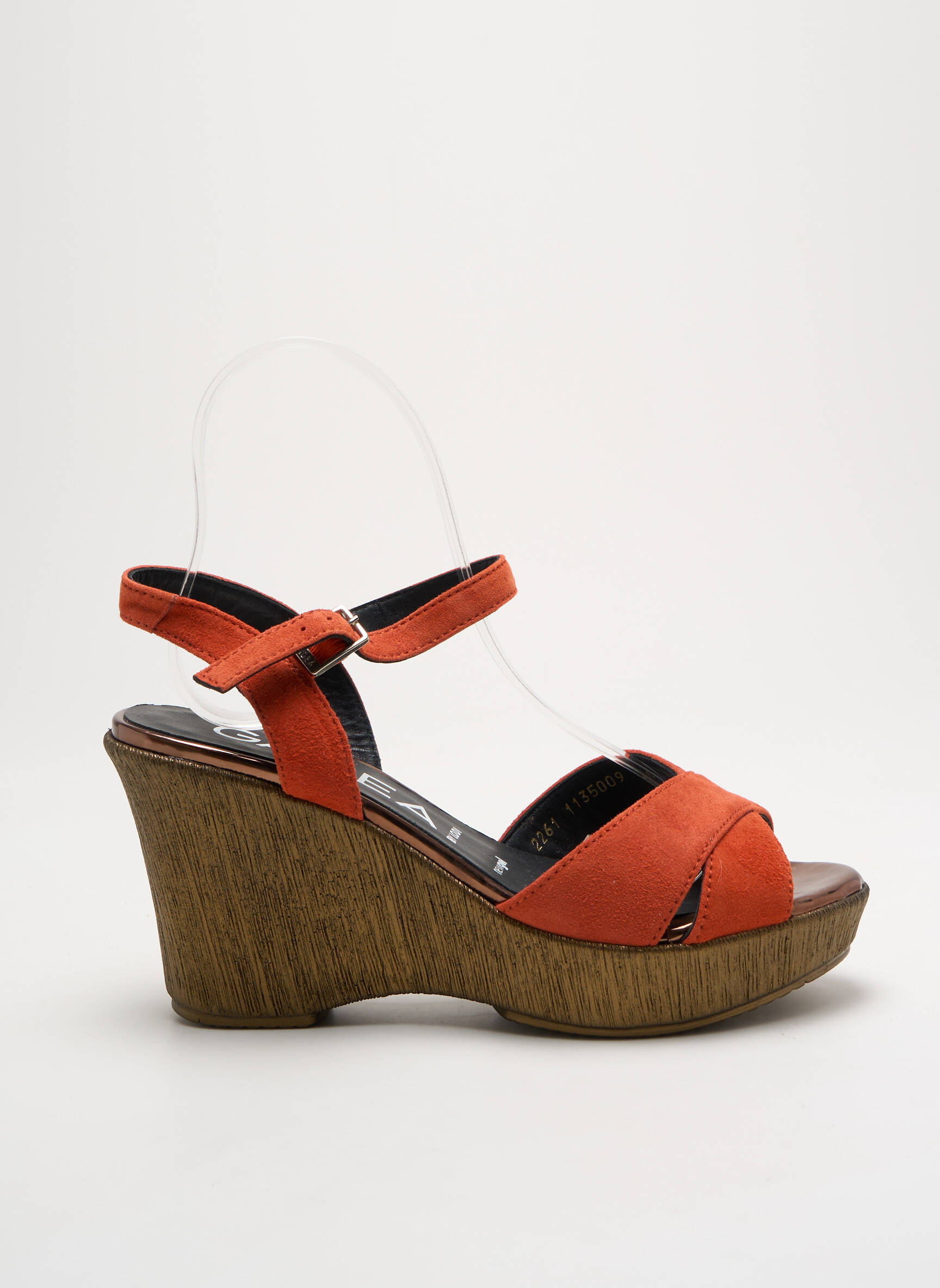 Sandalai/nu pėdos kompensuotas kulnas kulnas nuo 7 iki 9 cm oranžinė GADEA moteris