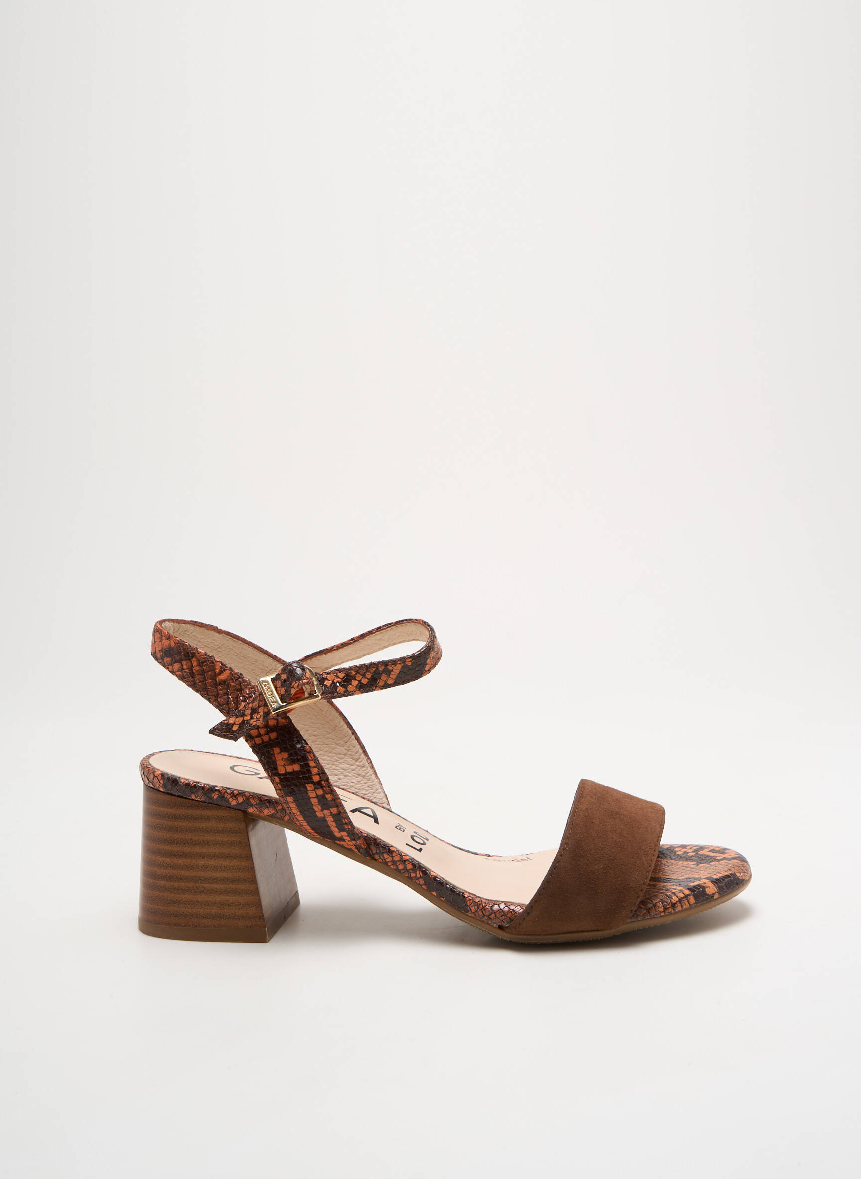 Sandalai/nu pėdos satino audinys kulnas nuo 4 iki 6 cm rudas GADEA moteris