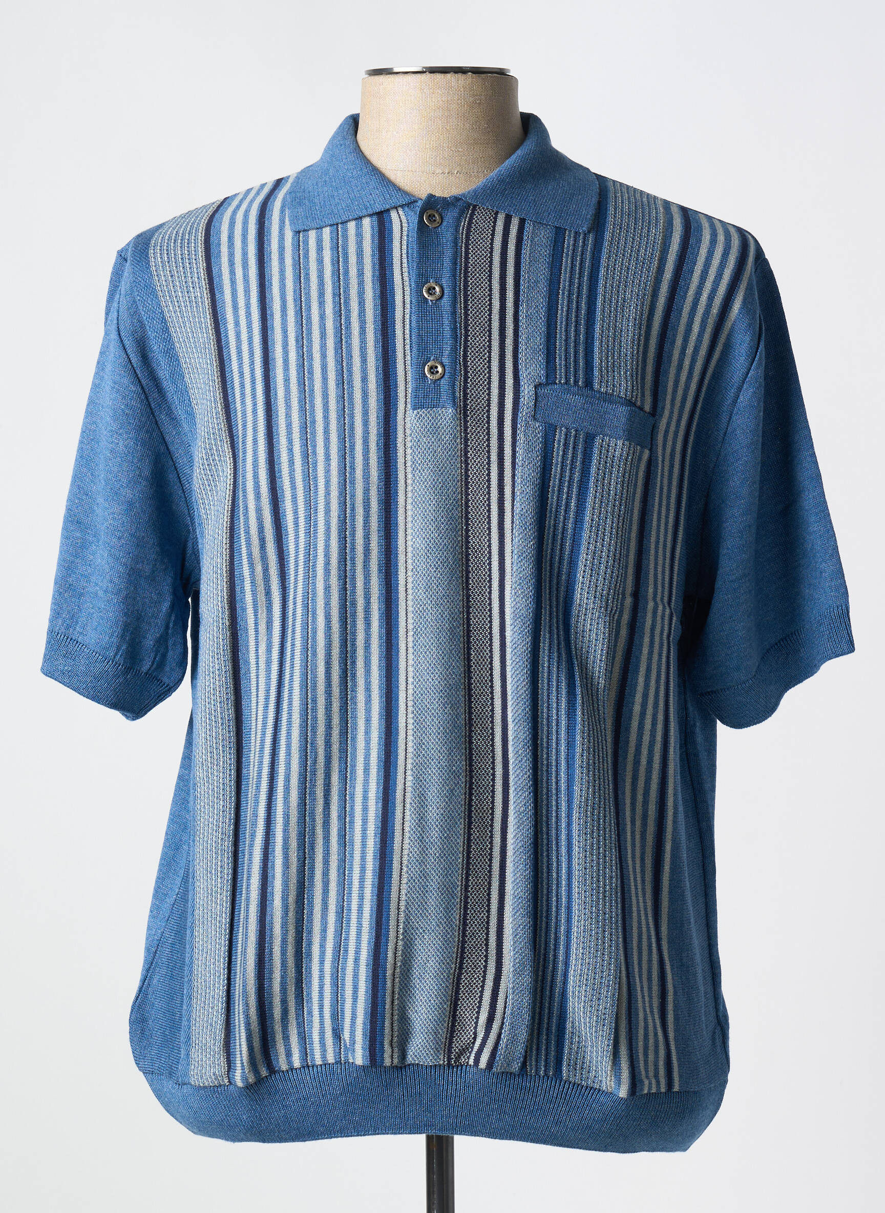 Polo priekinė mygtukų uždarymo sistema trumpas rankovės mėlyna LOUIS VICTOR vyras