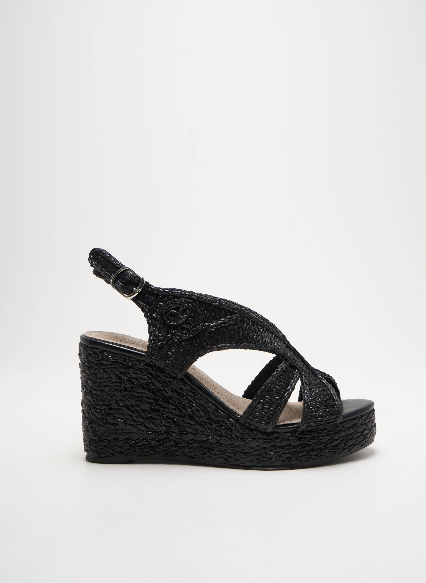 Espadrilės amortizuojančios pado tipas kulnas nuo 7 iki 9 cm juodas CASSIS moteris