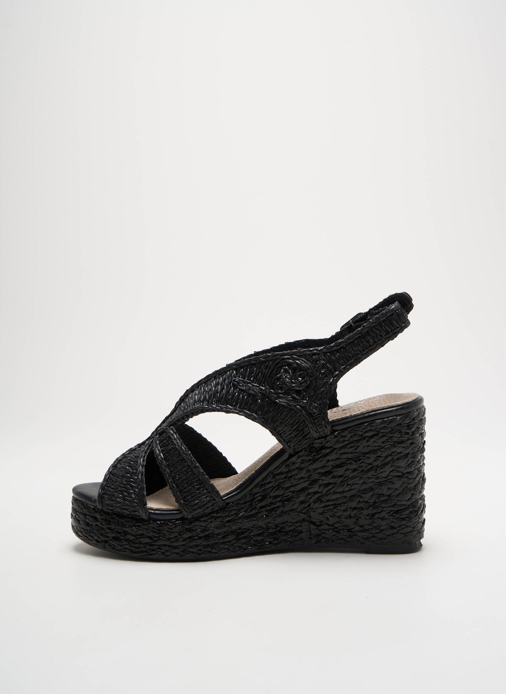 Espadrilės amortizuojančios pado tipas kulnas nuo 7 iki 9 cm juodas CASSIS moteris