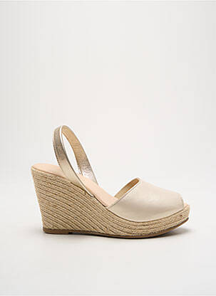 Espadrilės satino audinys kulnas nuo 7 iki 9 cm auksas RIA MENORCA moteris