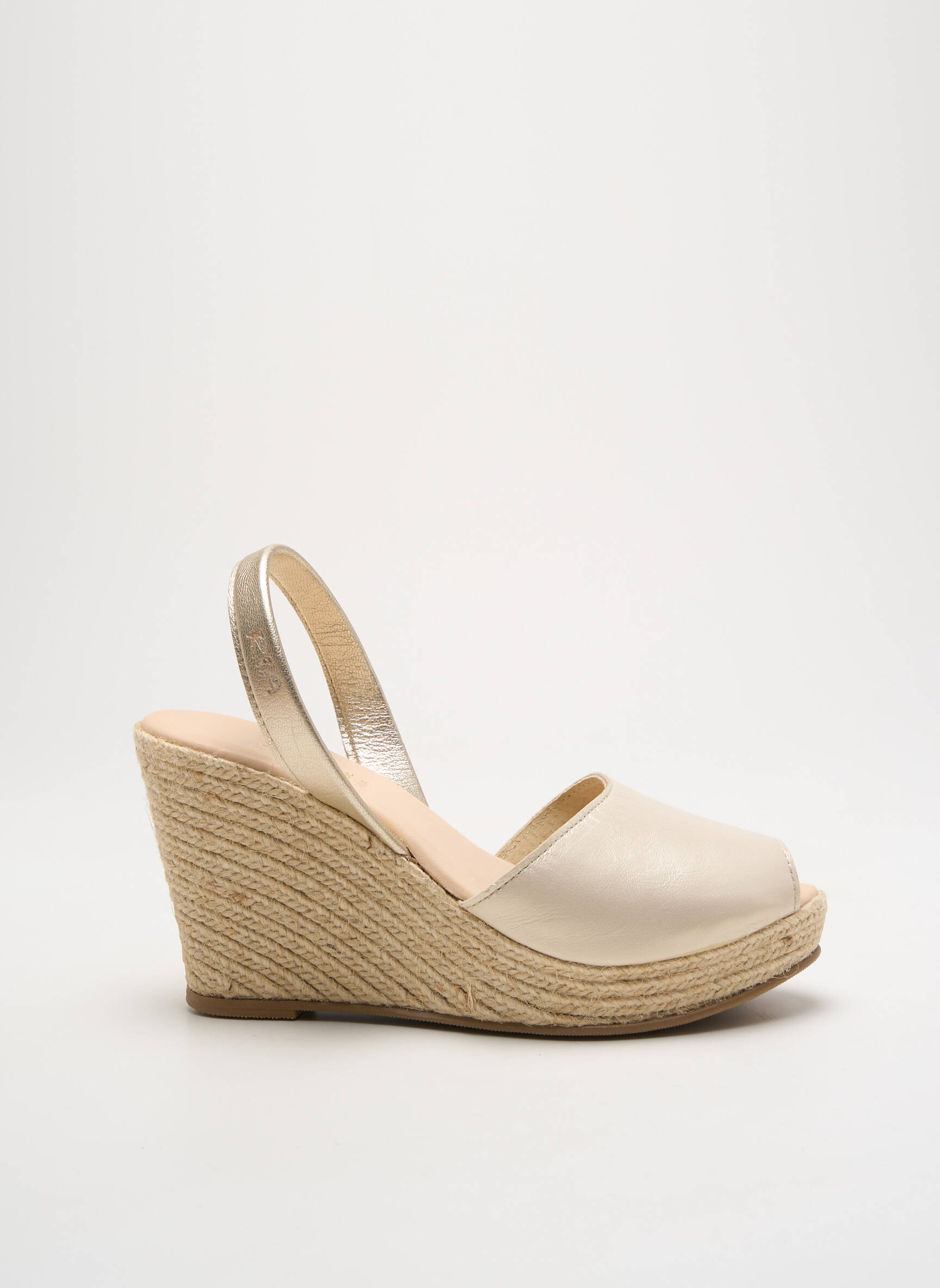 Espadrilės satino audinys kulnas nuo 7 iki 9 cm auksas RIA MENORCA moteris