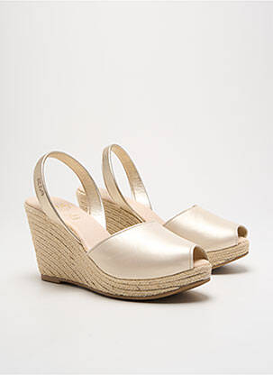 Espadrilės satino audinys kulnas nuo 7 iki 9 cm bežinis RIA MENORCA moteris