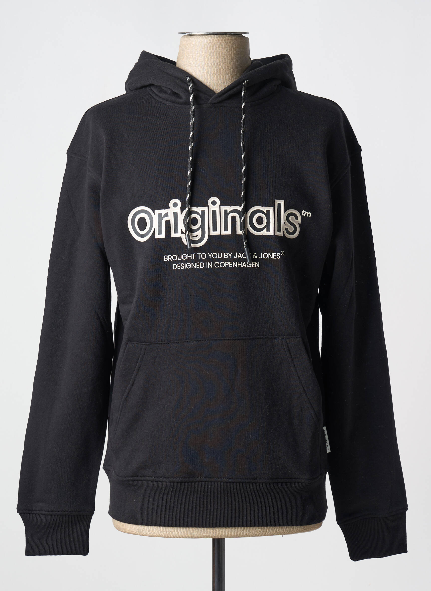 Kapišonas kišenės ilgos rankovės juodas JACK & JONES vyras