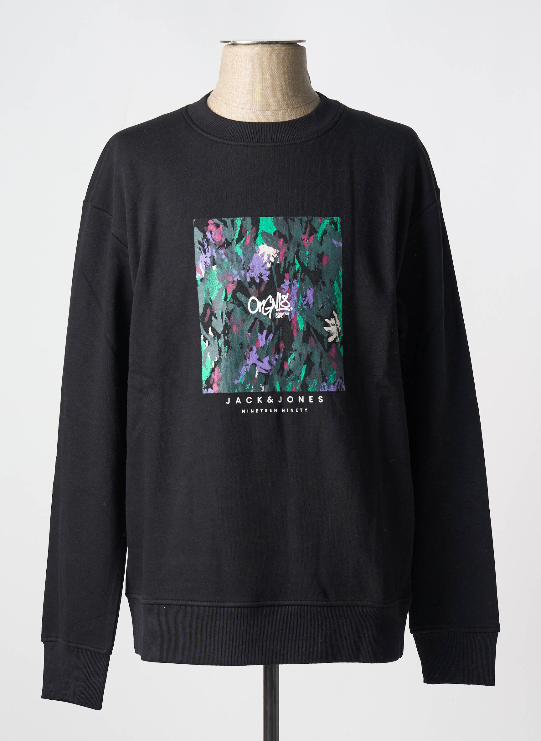 Mikroskopas ilgos rankovės ilgos rankovės juodas JACK & JONES vyras