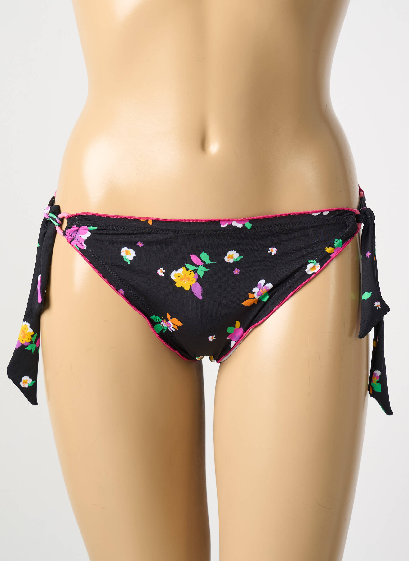 Maudymosi kelnaitės gėlių raštas bikini juodas BANANA MOON moteris