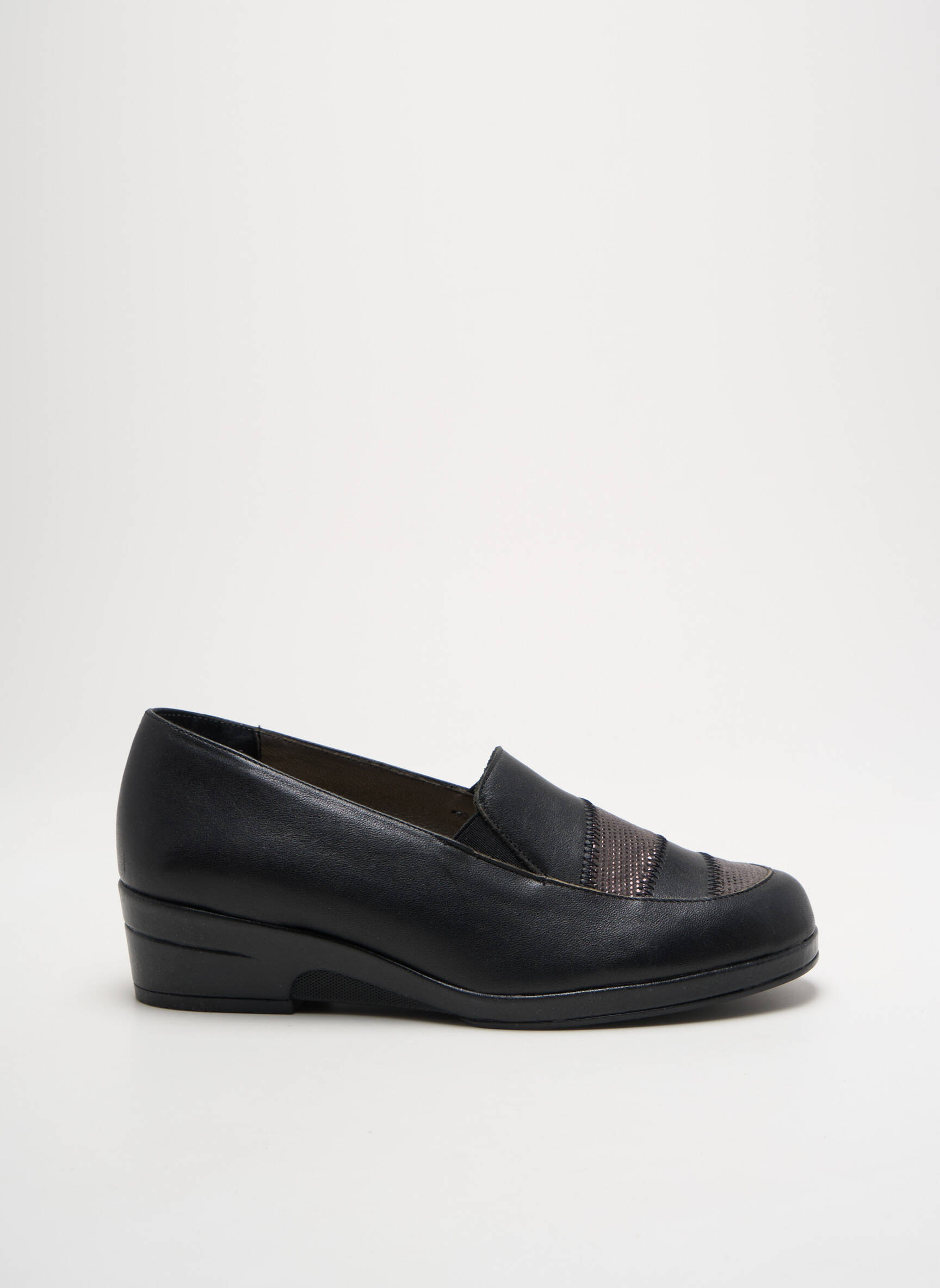 Mokasīnai lygus audinys kulnas nuo 4 iki 6 cm juodas PEDI GIRL moteris