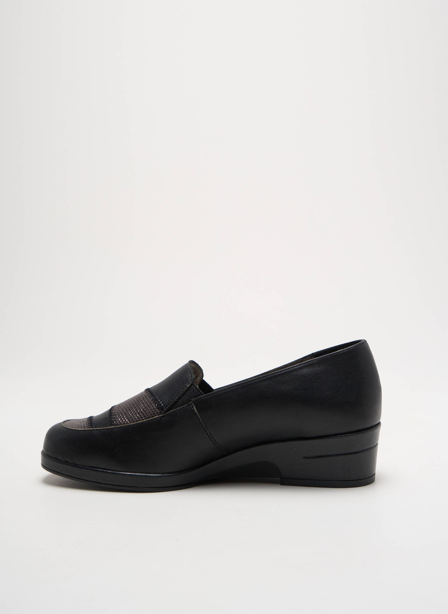 Mokasīnai lygus audinys kulnas nuo 4 iki 6 cm juodas PEDI GIRL moteris