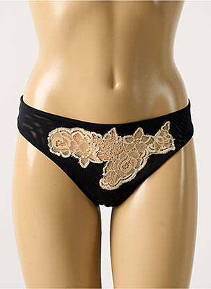 Tanga nėrinių audimas juodas COTTON CLUB moteris