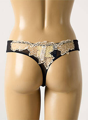 Tanga nėrinių audimas juodas COTTON CLUB moteris
