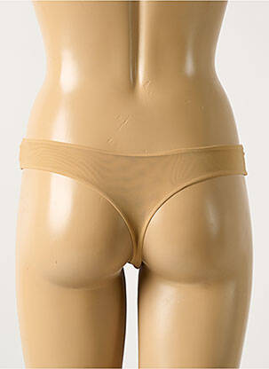 Tanga tamprumas kremas COTTON CLUB moteris
