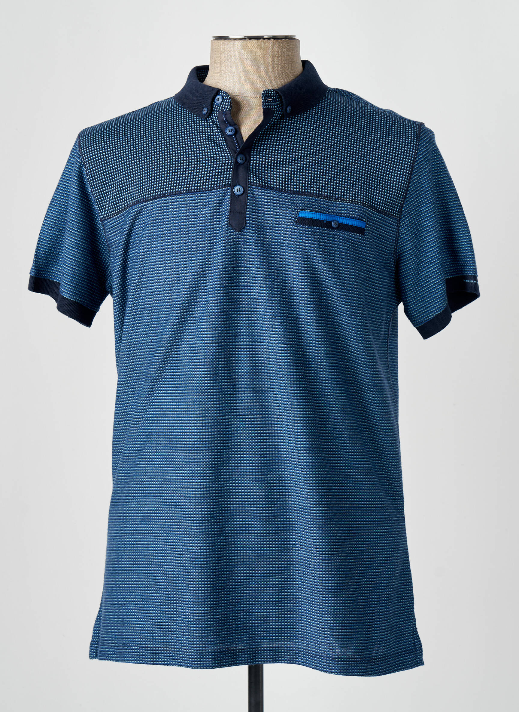 Polo jersey audinys trumpas rankovės mėlyna MONTE CARLO vyras