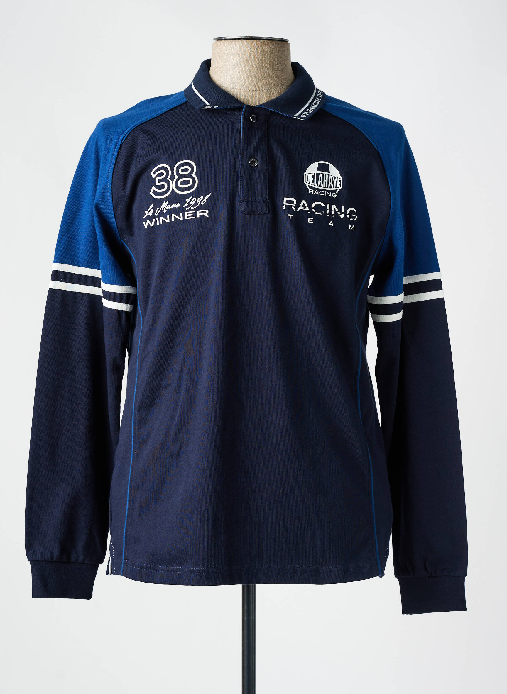 Polo ilgos rankovės ilgos rankovės mėlyna DELAHAYE vyras