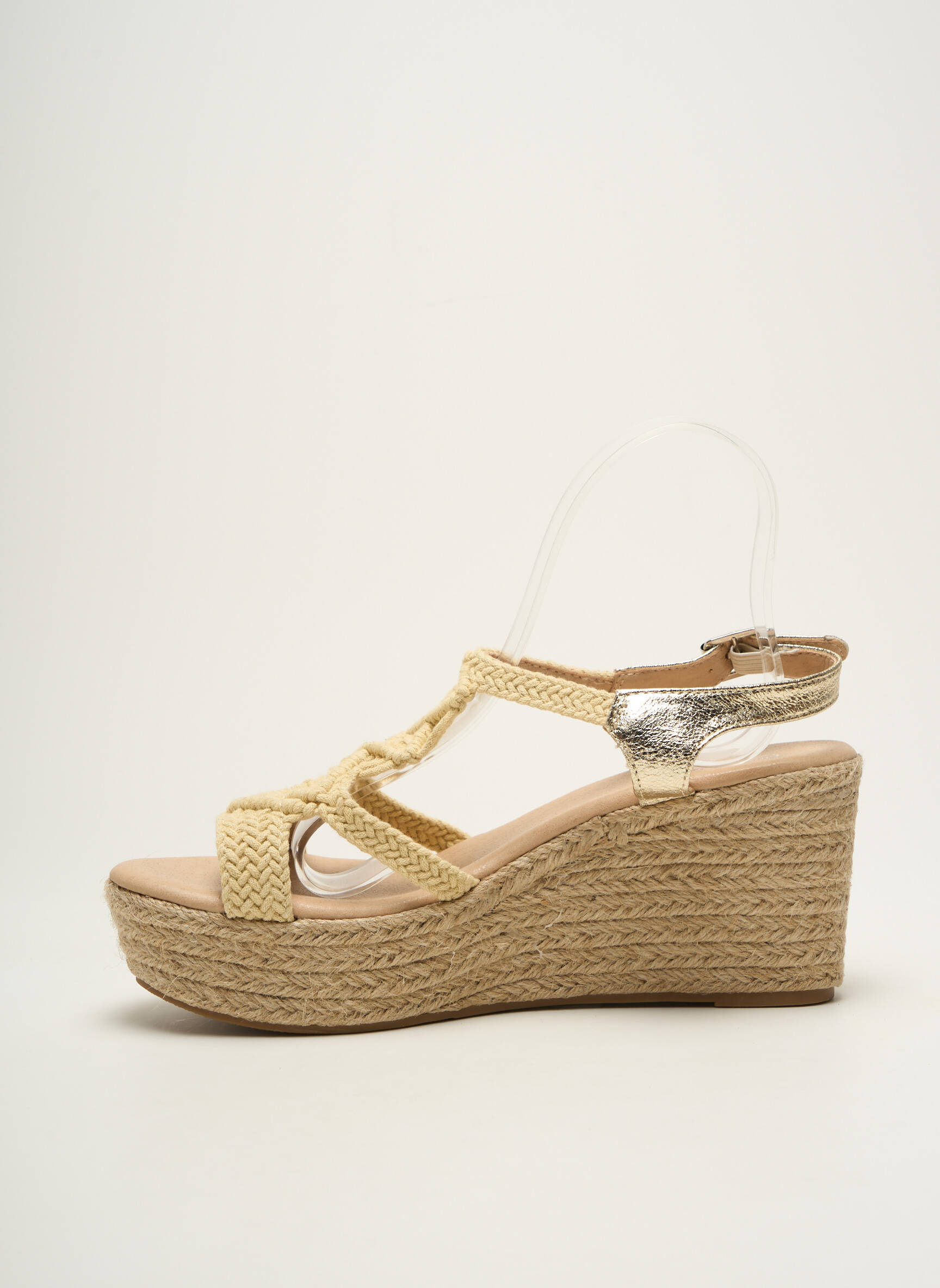 Espadrilės satino audinys kulnas nuo 7 iki 9 cm bežinis CASSIS moteris