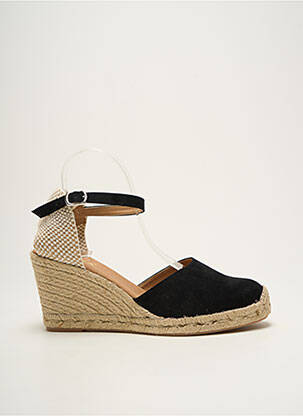 Espadrilės nubuko audinys kulnas nuo 7 iki 9 cm juodas EMMA moteris