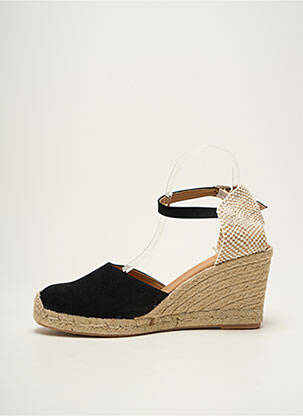 Espadrilės nubuko audinys kulnas nuo 7 iki 9 cm juodas EMMA moteris
