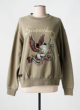Megztinis apatinė dalis siaura ilgos rankovės žalias SUPERDRY moteris