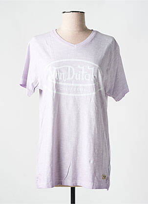 T-marškinys floqué serigrafija trumpas rankovės violetinis VON DUTCH moteris