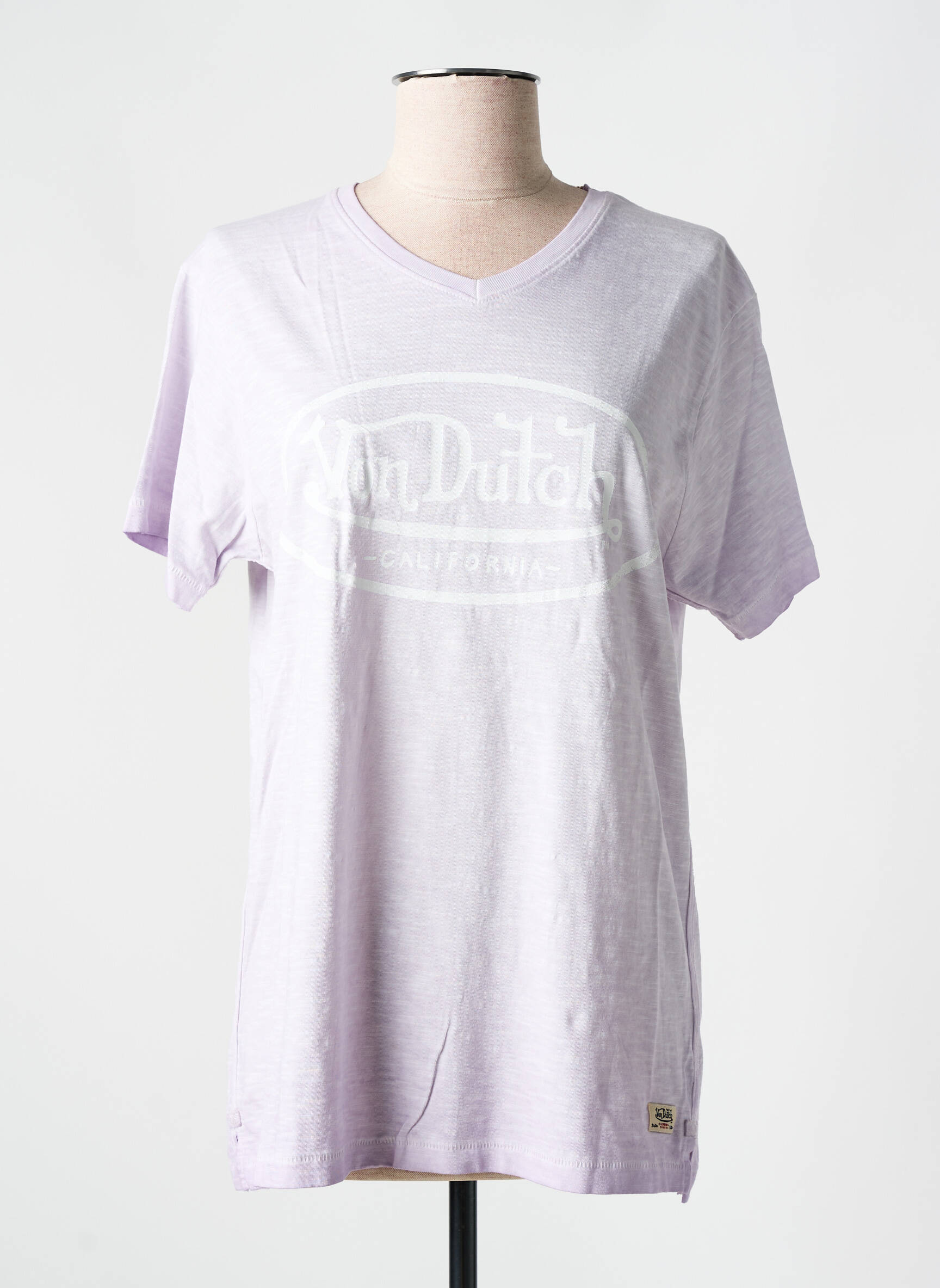 T-marškinys floqué serigrafija trumpas rankovės violetinis VON DUTCH moteris